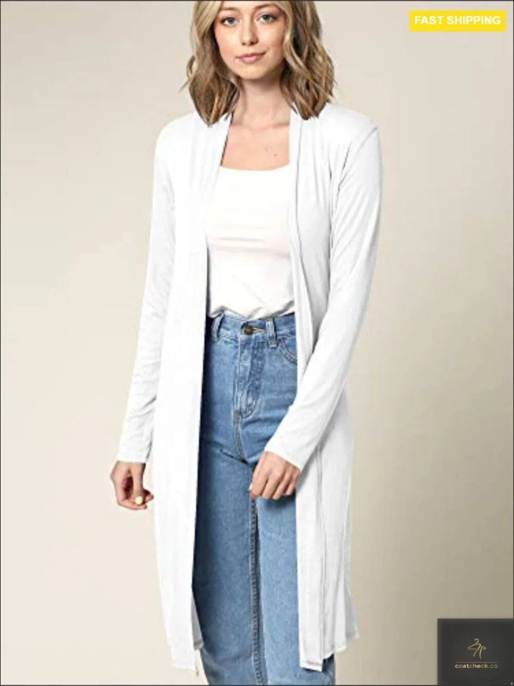 Elegant Draped Long Cardigan Open Front Lightweight Duster Layering Piece Fall